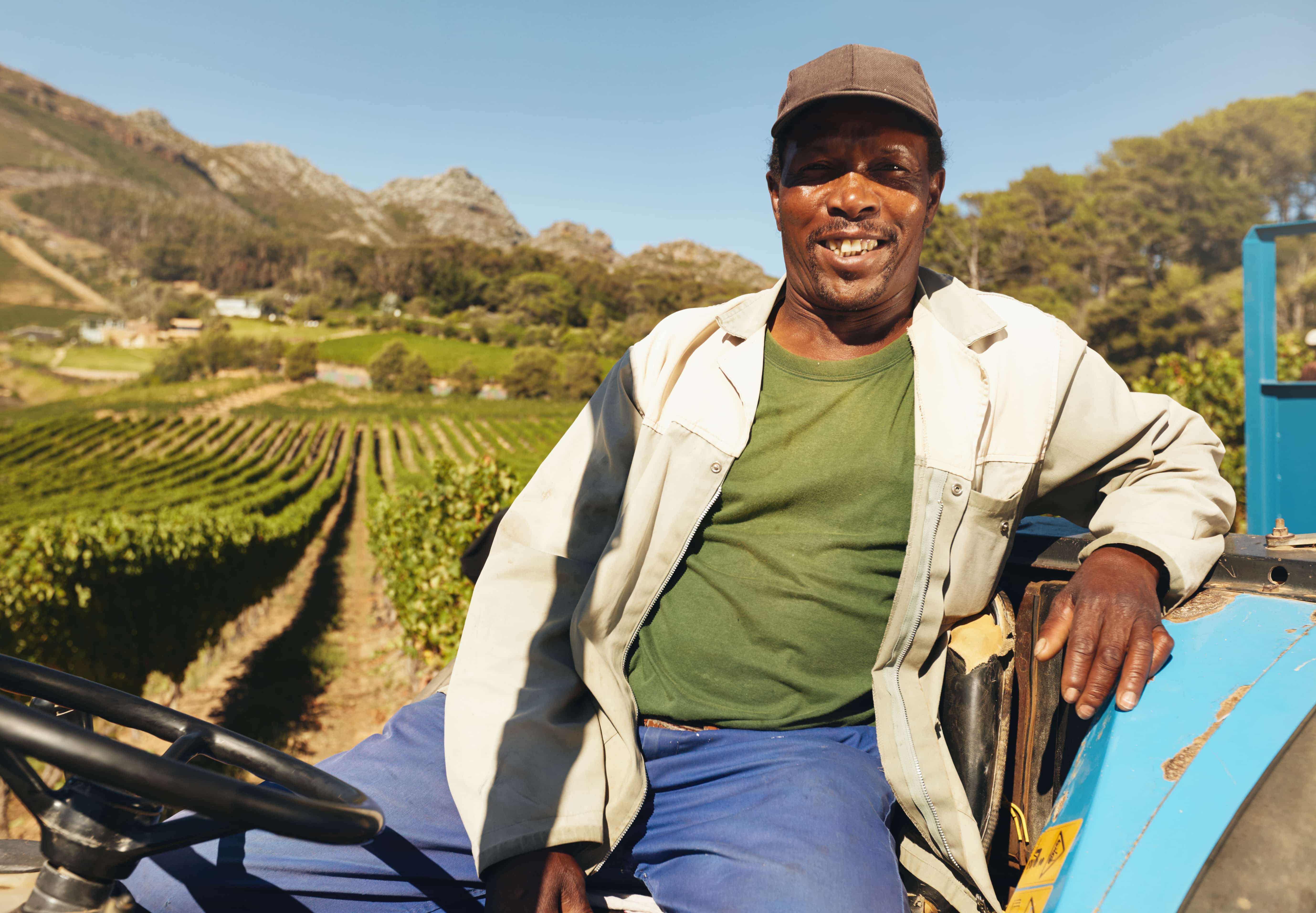 Agricultural programme participant on a tractor